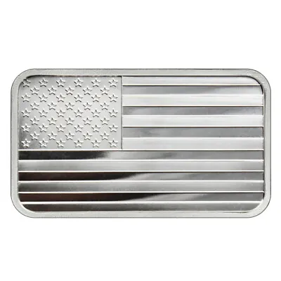 5 Troy Oz American Flag .999 Fine Silver Bar Sealed • £136.77