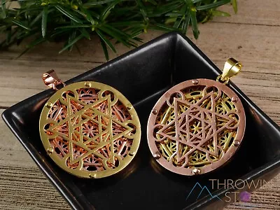 Seed Of Life Pendant Gold Copper Merkaba Flower Of Life Sacred Geometry E1503 • $25