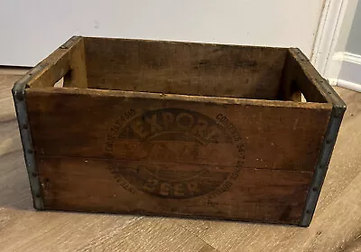 Vintage Wooden Beer Crate Box-Rhinelander Export Beer-IRTP-Wisconsin-1930's-40s • $75