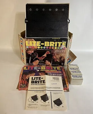 Vintage 1973 Lite Brite 5455 Hasbro With Box Pegs Instructions And 30 Templates • $49.95