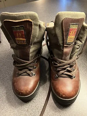 Tecnica Vintage Hiking Boots 8 Womens Brown Leather Lace-up Excellent Condition • $25