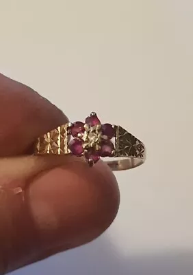 9ct Gold Diamond And Ruby Ring • £75