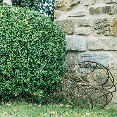 Extra Large Rustic Sphere Metal Garden Ball Ornament Steel Spiral Sculpture • £67