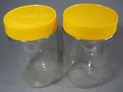 Vintage/retro Glass Pablo Coffee Jar X 2 Orig Yellow Lid -kitchenalia Caravan • $25.95