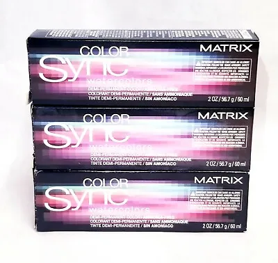 🐸 3 LOT Matrix Color Sync Watercolors MOSS GREEN Hair Color 2 Oz 🐸 DEAL 🐸 • $19.95