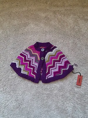 Missoni For Target Passione Sweater Poncho Purple Buttons Girl's L(2T-3T) • $18.39