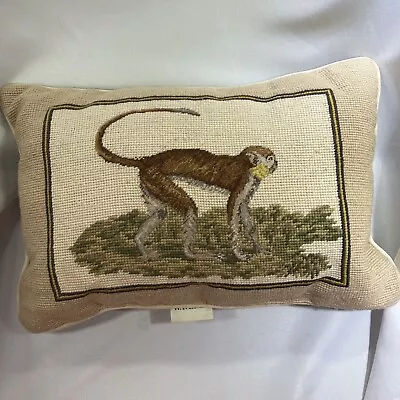 Accent Pillow Waverly Tapestry  Brown Monkey  16” X 11” • $15