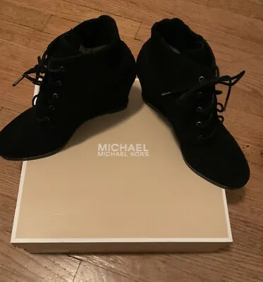 Michael Michael Kors Black Suede Wedge Booties • $75