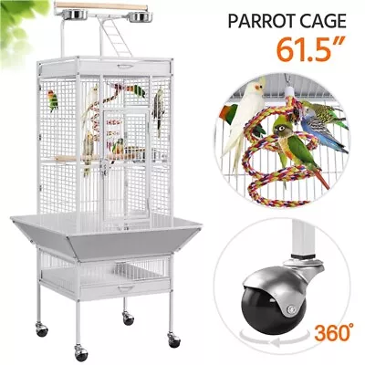 61  Large Bird Cage Play Top Parrot Finch Macaw Cockatoo Pet Supplies With Stand • $136.99