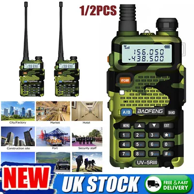 £53.36 • Buy 2X BF UV-5R Walkie Talkie VHF UHF Rechargeable Dual Band Handheld Two Way Radio