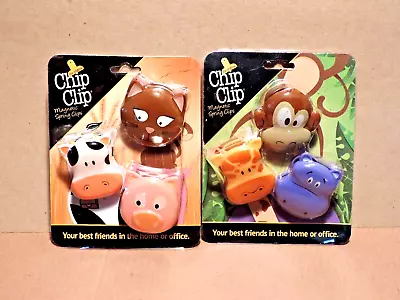 New 6 Piece Magnetic Chip Clip Set Jungle & Farm Animals Robinson Cow Pig More • $12.99