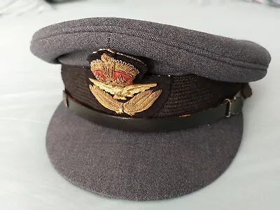 £129 • Buy RAF Officer's Service Hat In A Good Size King's Crown Bullion Bates Service Cap