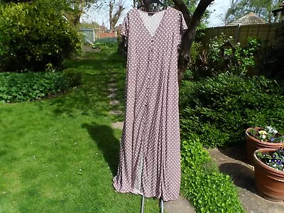 Long Tall Sally Cappuccino Maxi Column Dress Size 24 Easy Summer Sophistication • £9.99