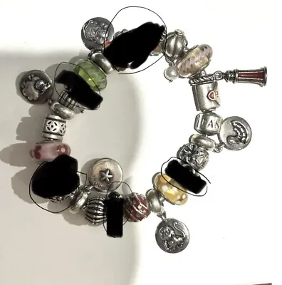 $455 • Buy Pandora Bracelet 20cm With Sliver Gold Clasp With All Charms Show On Bracelet