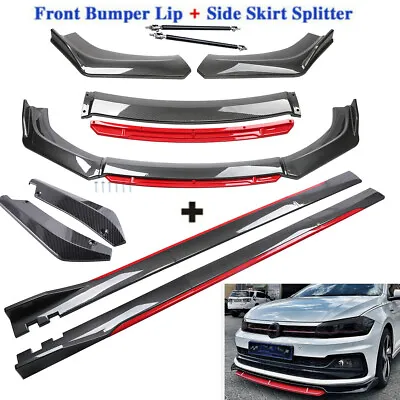 For VW Polo 8 GTI TSI R-Line Front Bumper Lip Spoiler + Side Skirt Rear Lip • $199.99