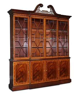 Large Georgian Style Mahogany Breakfront Bookcase Councill Furniture • $5595.08