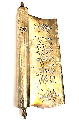 Vintage Hebrew Sterling 925 Mezuzah מְזוּזָה‎ W Klaf Shin Judaism Judaica Israel • $129.99
