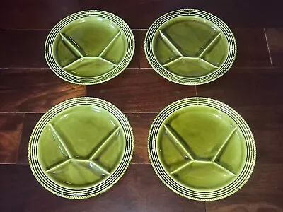 Vintage Sarreguemines Plate Pottery France Lot 4 Divided Fondue 9  Plates • $39.99