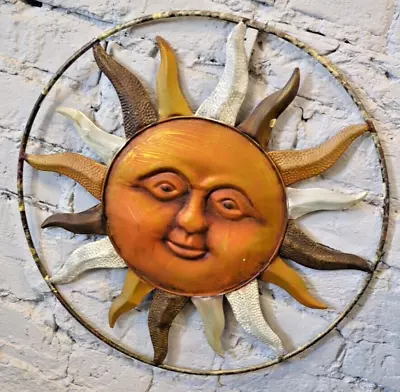 Boho Metal Rustic Sun Garden Indoor Outdoor Patio Garden Decor Wall Art  16  • $19.50