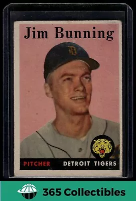 1958 Topps Jim Bunning #115 Baseball Detroit Tigers • $5