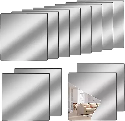 12  X 12  Acrylic Flexible Mirror Sheets 12 Pack Self Adhesive Mirror Tiles Squ • $29.41