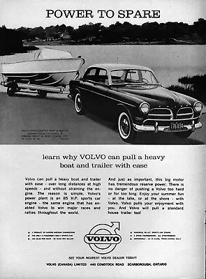 1961 Volvo 122S Amazon  Power To Spare  Original Ad  • $16.47