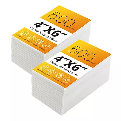 1000-5000 A6 4x6 Thermal Labels FanFold Shipping Labels 500 Sheet Per Stack M7K6 • $21.99