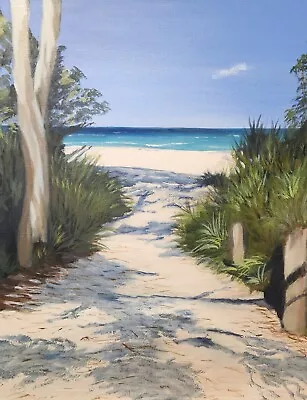 Original Oil Landscape/seascape 16  X20  On Canvass Panel. Beach Walk Huskisson • $100