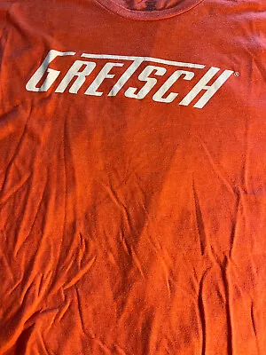 Gretsch Guitars T Shirt Logo White On Orange 2XL Musician Music Nice Shape Clean • $11