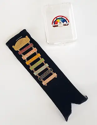 Vintage Merit Order Of Rainbow Ribbon 7 Year Service Enamel Pin In Box • $25