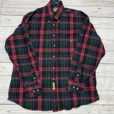 $15 • Buy New BD Baggies Mens Button Down LARGE Shirt Multicolor Plaid Pocket Cotton