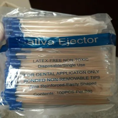 (100pcs) Dental Saliva Ejectors Latex-FREE And NON-Toxic Blue Tip / Clear Body • $2.99