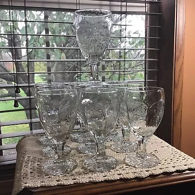 10  Vintage Libbey Chivalry 12 Oz Textured  Water Wine Beverage Goblets Glasses  • $44.99