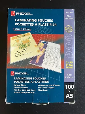 £12 • Buy Rexel Laminating Pouches 100 X A5 (almost Full)