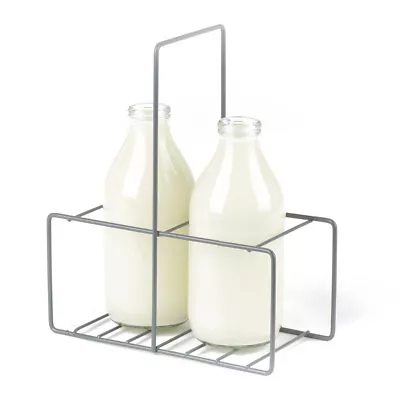 2 Milk Bottle Holder Tidy Crate Rack Carry Carrier Doorstep Store Jug Caddy Pint • £7.94