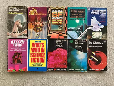 10 Vintage Sci Fi Paperback Books 1966-1981  Michael Moorcock Silverberg Conklin • £10