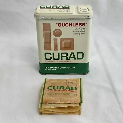 NICE VTG CURAD PLASTIC BANDAGES 45 METAL TIN BOX Band Aid First • $9.99