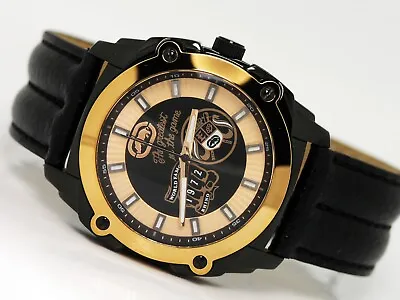 New Marc Ecko Rhino E8m022mv Stay In The Game Black Rose Gold Dial Watch Analog • $69.99