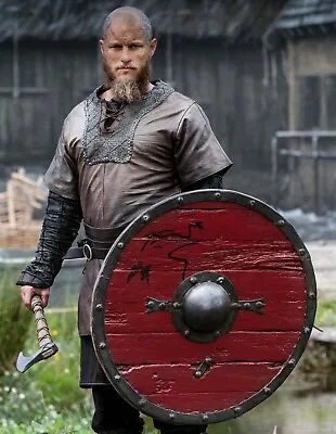 Medieval Wooden Viking 24  Round Shield Heavy Metal Fitted Ready For Battle • $79.99