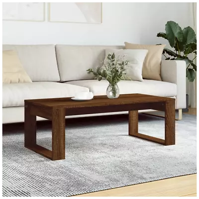 Small Solid Wood Coffee Table Rectangular Dark Brown Oak Side Living Room Indoor • £47.90