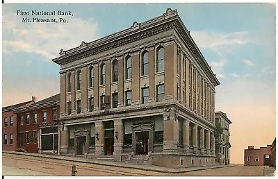 First National Bank In Mt. Pleasant PA Postcard • $5.95