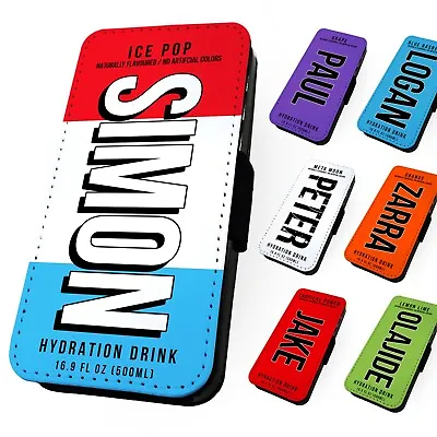 Printed Faux Leather Flip Phone Case Samsung - Personalised Hydration Drink V1 • £9.75