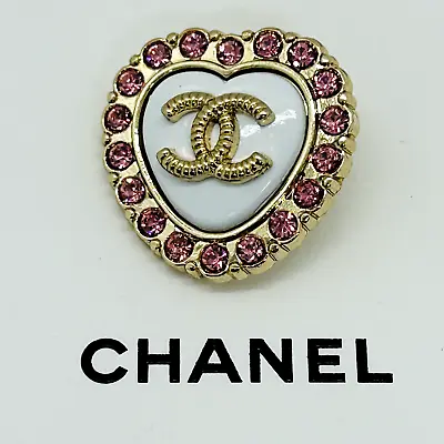 CHANEL Vintage Necklace Charm Parts Pink Stone X Gold 22 × 20mm With Engraving • $39.99