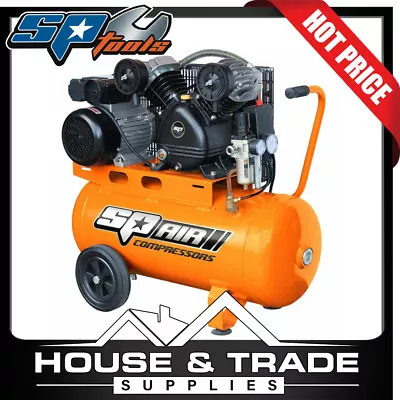 SP Tools Air Compressor 2.5hp 50lt Belt Drive V-Twin Portable Pneumatic SP14 • $1099