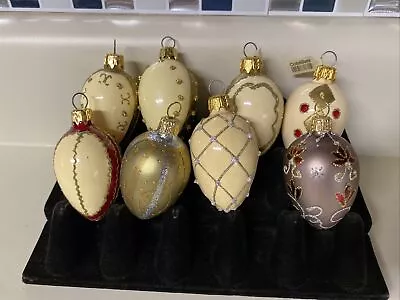 8 Vintage Crate &Barrel Egg Decoration Red And Gold Faberge Egg Inspired 3” • $15