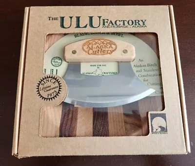 NEW The ULU Factory Large 8  Chopping Bowl With 6  Ulu Knife Alaska Cutlery • $26.99
