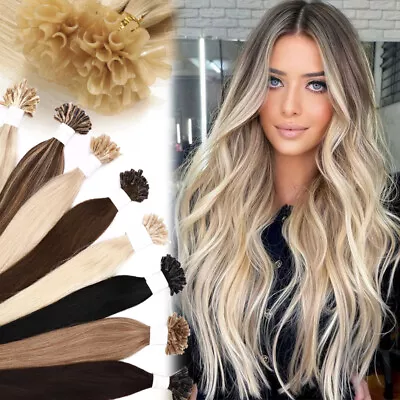 Pre Bonded U Nail Tip Keratin Fusion REAL Remy Human Hair Extensions 200S THICK • $93.88