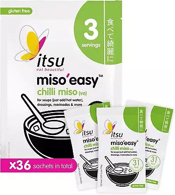 Itsu Miso'Easy Chilli Miso - Instant Miso Soup Sachets 12x60g (Pack Of 12 - 36  • £32