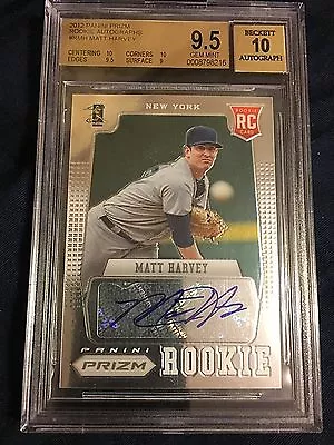 2012 Panini Prizm #RMH Matt Harvey Rookie Autograph  BGS GEMT MINT 9.5  AUTO 10 • $109.78