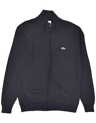 LACOSTE Mens Cardigan Sweater Size 6 XL Black Wool BC20 • £34.95